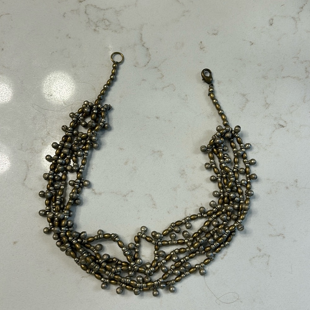 Brass beaded necklace, 16 “